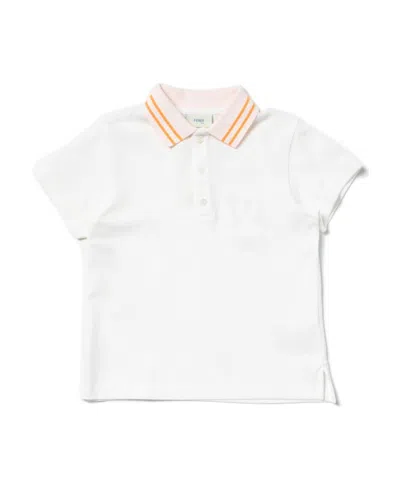 Fendi Logo Details Polo Shirt In White