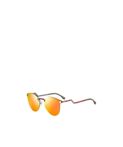 Fendi Logo Details Sunglasses In Orange