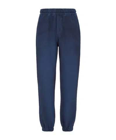 Fendi Logo Details Sweatpants In Blue