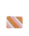 Fendi Logo Diagonal Stripe Handbag In Brown