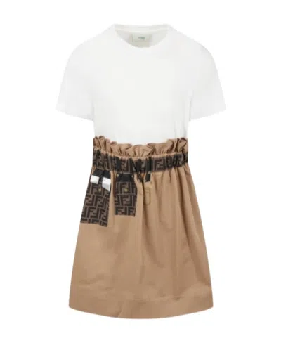 Fendi Logo Dress In White