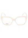 Fendi Logo Embossed Classic Glasses In Neutral