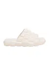Fendi Logo Embossed Cloud Slides In White