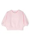 Fendi Puff-sleeve Cotton Sweatshirt In Pink