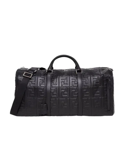 Fendi Logo-embossed Holdall Bag In Black