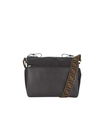 Fendi Logo-embossed Recycled Changing Bag In Black