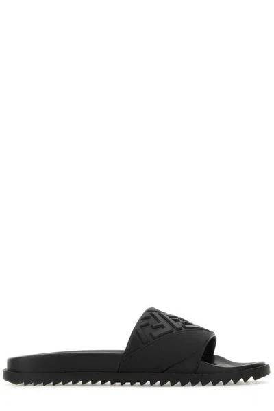 Fendi Logo Embossed Slip In Black