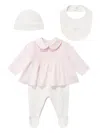 Fendi Logo-embroidered Babygrow Set (set Of Three) In Pink