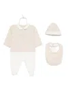 Fendi Logo-embroidered Babygrow Set (three-piece Set) In Brown
