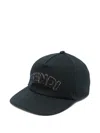 Fendi Logo-embroidered Baseball Cap In Black