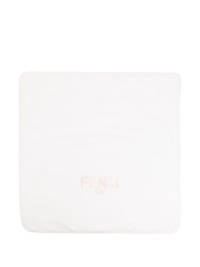 Fendi Logo-embroidered Blanket In Pink