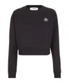 Fendi Logo-embroidered Cotton Sweatshirt In Black