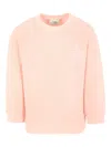 Fendi Logo-embroidered Cotton Sweatshirt In Pink