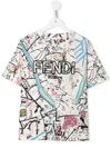 Fendi Logo-embroidered Cotton T-shirt In Multicolour