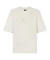 Fendi Embroidered Logo Crew Neck Cotton T-shirt In White