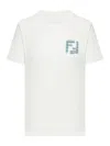 Fendi Logo Embroidered Crewneck T-shirt In U Cloud Dancer
