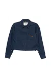 Fendi Denim Jacket With Front Embroidered Logo In Blue