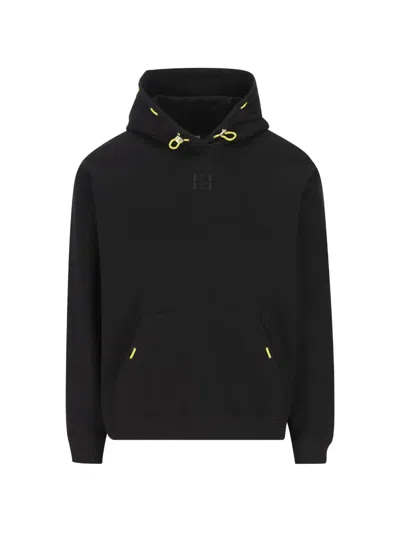 Fendi Men Hooded Sweatshirt In Cotton With Embroidered Logo In Black