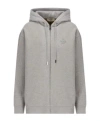 Fendi Logo Embroidered Zip-up Drawstring Hoodie In White