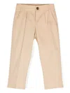 Fendi Logo-embroidered Pressed-crease Trousers In Neutrals