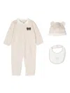 Fendi Logo-embroidered Romper Set In 中性色