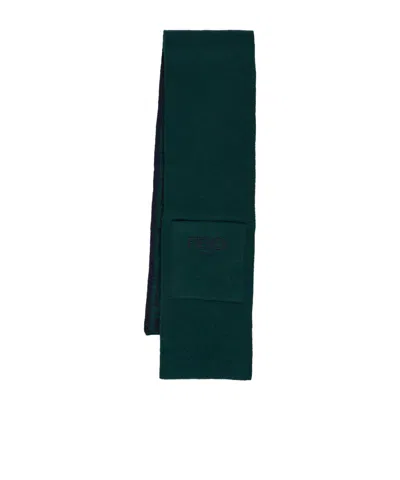Fendi Logo-embroidered Scarf In Green