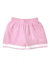 Fendi Logo-embroidered Shorts In Pink