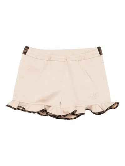 Fendi Babies' Logo-embroidered Shorts In Pink