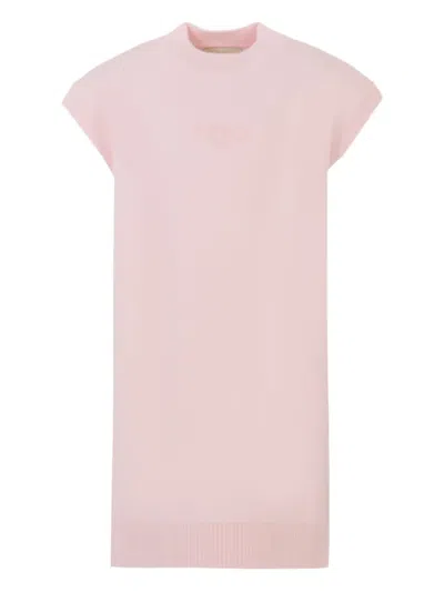 Fendi Kids' Logo-embroidered Sleeveless Dress In Pink