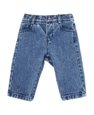 Fendi Logo-embroidered Straight-leg Jeans In Blue