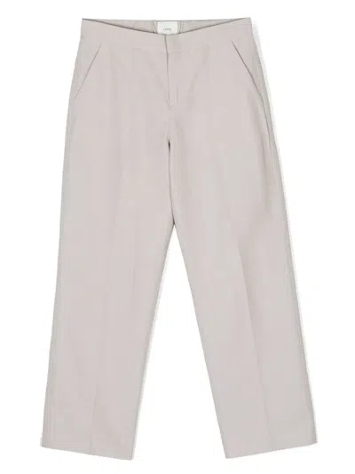 Fendi Kids' Logo-embroidered Straight-leg Trousers In Neutrals