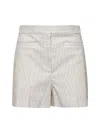 Fendi White Striped Cotton And Silk Shorts