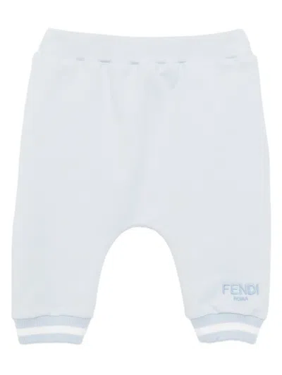 Fendi Logo-embroidered Sweatpants In White
