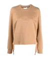 Fendi Logo-embroidered Sweatshirt In Nude