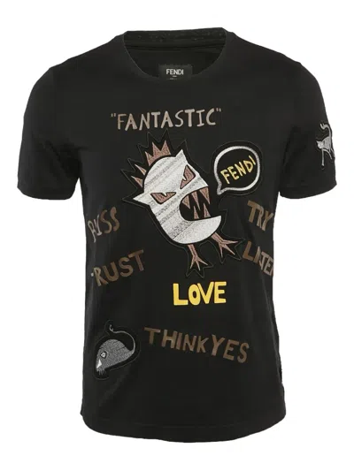 Pre-owned Fendi Logo-embroidered T-shirt