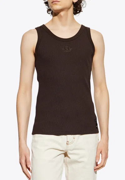 Fendi Logo Embroidered Tank Top
