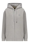 Fendi Logo Embroidered Zip-up Drawstring Hoodie In Multicolor