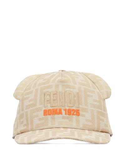 Fendi Kids' Logo-embroidery Baseball Hat In Brown