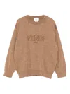 Fendi Logo-embroidery Sweater In Brown