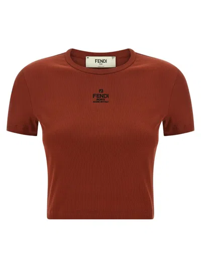 FENDI FENDI LOGO EMBROIDERY TOP