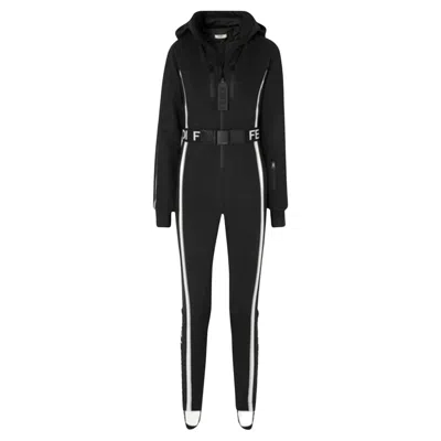 Pre-owned Fendi Logo  Ski Suit Jumpsuit / One - Piece Skiwear In Black