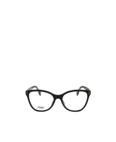 Fendi Logo Flat Mirror In Black