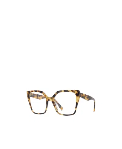 Fendi Logo Flat Mirror In Brown
