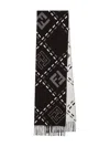 Fendi Chocolate Brown Wool Scarf Women In Black