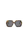 Fendi Diamond Acetate Square Sunglasses In Brown