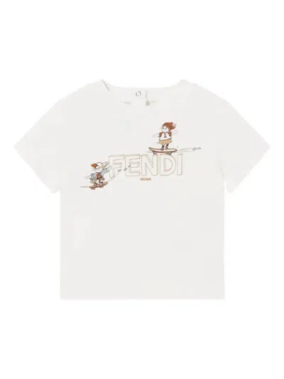 FENDI LOGO-GRAPHIC BABY T-SHIRT