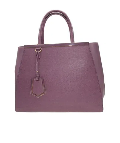 Fendi Logo Handbag In Purple