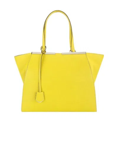 Fendi Logo Handbag In Yellow