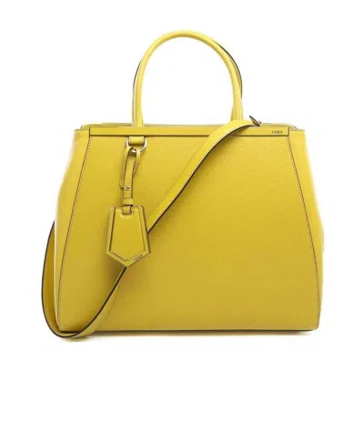 Fendi Logo Handbag In Yellow