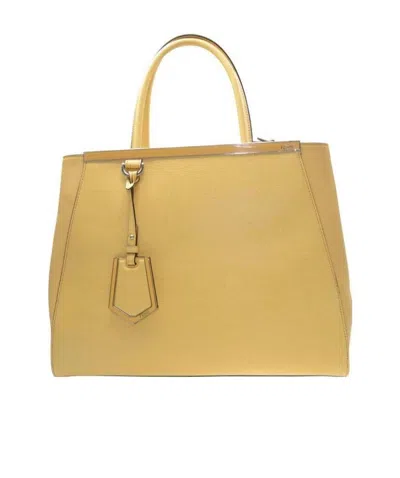 Fendi Logo Handbag In Yellow